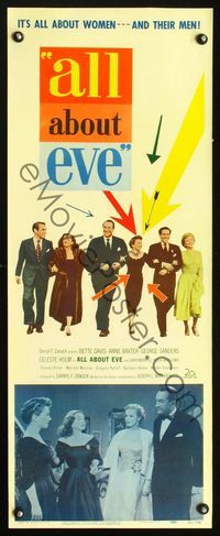 1v151 ALL ABOUT EVE insert poster '50 Bette Davis & Anne Baxter classic, Marilyn Monroe shown!