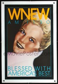 1v047 WNEW AM 1130 PEGGY LEE linen radio poster '80s cool portrait art, blessed with America's best!
