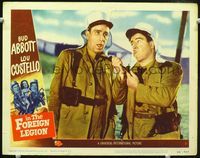 1w055 ABBOTT & COSTELLO IN THE FOREIGN LEGION LC #3 '50 great close up of Bud & Lou in uniform!