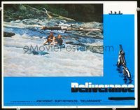 1w117 DELIVERANCE movie lobby card '72 great image of Jon Voight & Ned Beatty white water rafting!