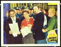 1w023 NIGHT AT THE OPERA LC #6 R48 all three Marx Bros., classic Groucho & Chico signing contract!