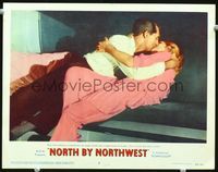 1w005 NORTH BY NORTHWEST LC #3 '59 Cary Grant & Eva Marie Saint kissing in the train's upper berth!