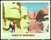 1w003 NORTH BY NORTHWEST LC #5 '59 classic image of Cary Grant & Eva Marie Saint on Mt. Rushmore!