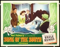 1w042 SONG OF THE SOUTH LC #5 '46 Walt Disney, Bobby Driscoll is sick in bed, Hattie McDaniel