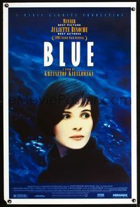 1x067 BLUE one-sheet movie poster '93 Juliette Binoche, part of Krzysztof Kieslowski's trilogy!