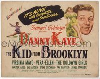 1y178 KID FROM BROOKLYN movie title lobby card '46 Danny Kaye, sexy Virginia Mayo, Vera-Ellen