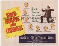 1y180 KIND HEARTS & CORONETS title card '49 Alec Guinness shows how to become the head of a family!