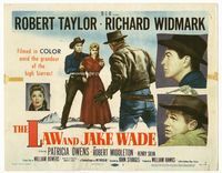 1y196 LAW & JAKE WADE title card '58 artwork of Robert Taylor, Richard Widmark & Patricia Owens!