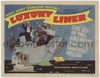 1y210 LUXURY LINER movie title lobby card '48 great cruise ship art with George Brent & Jane Powell!