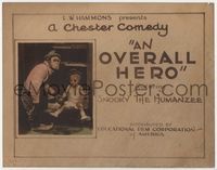 1y276 OVERALL HERO movie title lobby card '20 Snooky the Humanzee checks pulse of young boy in safe!