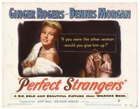 1y280 PERFECT STRANGERS TC '50 Ginger Rogers in fur & fine jewelry, smoking with Dennis Morgan!
