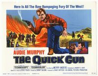 1y286 QUICK GUN title card '64 cool artwork of Audie Murphy in the raw rampaging fury of the West!