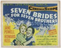 1y306 SEVEN BRIDES FOR SEVEN BROTHERS TC '54 art of Jane Powell & Howard Keel, classic MGM musical!