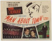 1y184 LA SILENCE EST D'OR title lobby card '48 Maurice Chevalier in Rene Clair's Man About Town!