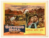1y310 SITTING BULL title card '54 cool artwork of Dale Robertson, Mary Murphy & Native Americans!
