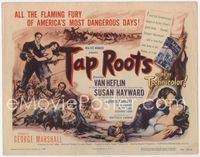 1y334 TAP ROOTS title card '48 art of Susan Hayward, Van Heflin & Native American Boris Karloff!