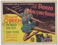 1y360 UNFINISHED DANCE Spanish/U.S. TC '47 great artwork of pretty young ballerina Margaret O'Brien!