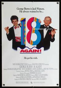 1z003 18 AGAIN one-sheet movie poster '88 Paul Flaherty, George Burns