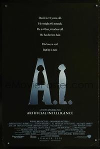1z013 AI DS advance one-sheet movie poster '01 Steven Spielberg, Haley Joel Osment