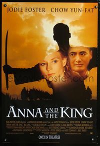 1z029 ANNA & THE KING DS Int'l Style B one-sheet movie poster '99 Jodie Foster, Chow Yun-Fat