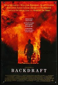 1z044 BACKDRAFT DS one-sheet movie poster '91 Kurt Russell, Ron Howard