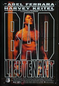 1z046 BAD LIEUTENANT one-sheet movie poster '92 Abel Ferrara, huge close up of nude Harvey Keitel!