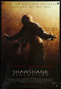 1z443 SHAWSHANK REDEMPTION advance 1sheet '94 Tim Robbins, Morgan Freeman, written by Stephen King!
