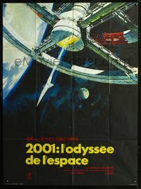 2a232 2001: A SPACE ODYSSEY French 1panel R70s Stanley Kubrick, art of space wheel by Bob McCall!