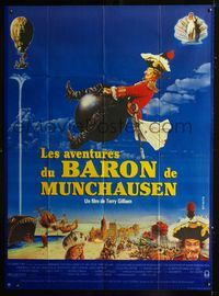2a238 ADVENTURES OF BARON MUNCHAUSEN French 1p '89 Terry Gilliam, wonderful art by Jacques Fabre!