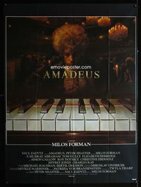 2a245 AMADEUS French 1panel '84 Milos Foreman, great completely different image of Mozart at piano!