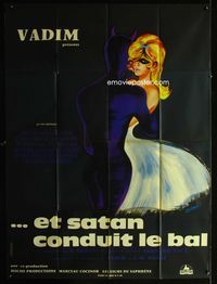 2a251 AND SATAN CALLS THE TURNS French 1p '62 art of Catherine Deneuve dancing with Devil by Siry!