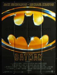 2a257 BATMAN French one-panel poster '89 Michael Keaton, Jack Nicholson, directed by Tim Burton!
