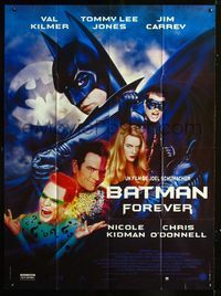 2a258 BATMAN FOREVER French one-panel '95 Val Kilmer, Nicole Kidman, Tommy Lee Jones, Jim Carrey