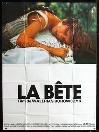 2a262 BEAST French one-panel movie poster '75 Walerian Borowczyk's La Bete, sexy fantasy!
