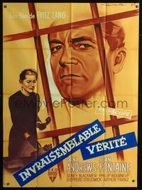 2a266 BEYOND A REASONABLE DOUBT French 1p '56 Fritz Lang, art of Andrews & Fontaine by Roger Soubie