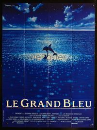 2a268 BIG BLUE French 1p '88 Luc Besson's Le Grand Bleu, cool image of boy & dolphin by Malinowski!