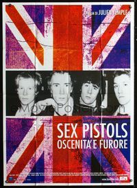2a620 FILTH & THE FURY Italian 1panel '00 Sex Pistols punk rock biography, cool British flag design!