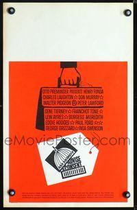 2a011 ADVISE & CONSENT window card movie poster '62 Otto Preminger, classic Saul Bass artwork!