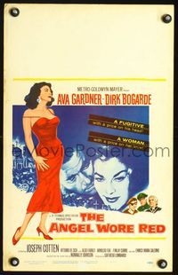 2a017 ANGEL WORE RED WC '60 sexy full-length Ava Gardner, Dirk Bogarde has a price on his head!