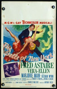 2a027 BELLE OF NEW YORK window card poster '52 great art of dancing Fred Astaire & sexy Vera-Ellen!