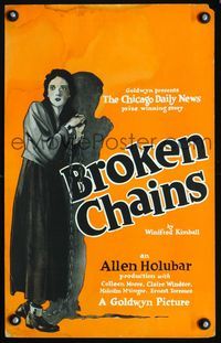 2a040 BROKEN CHAINS WC '22 cool full-length artwork of Colleen Moore in chains and shackles!