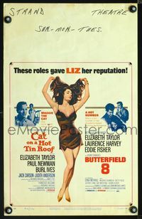 2a048 CAT ON A HOT TIN ROOF/BUTTERFIELD 8 WC '66 art of super sexy Elizabeth Taylor in nightie!