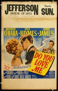 2a076 DO YOU LOVE ME WC '46 Maureen O'Hara kisses Dick Haymes, Harry James playing his trumpet!