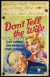 2a079 DON'T TELL THE WIFE WC '37 great art of stock swindler Guy Kibbee & secretary Una Merkel!