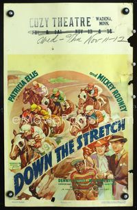 2a080 DOWN THE STRETCH WC '36 Willie Best, Ellis & Moore cheer on horse jockey Mickey Rooney!