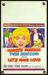 2a002 LET'S MAKE LOVE window card '60 three images of super sexy Marilyn Monroe & Yves Montand!