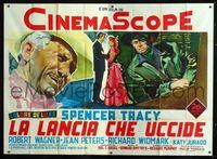 2b085 BROKEN LANCE horizontal Italian 2p '54 cool art of Spencer Tracy & Robert Wagner by Tempesta!