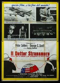 2b098 DR. STRANGELOVE Italian two-panel '64 Stanley Kubrick, cool photo images plus classic art!