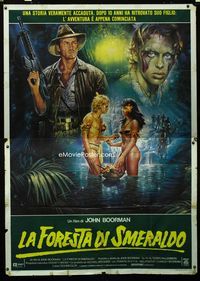 2b102 EMERALD FOREST Italian 2p '85 John Boorman, cool completely different art by Renato Casaro!