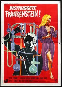 2b106 FRANKENSTEIN MUST BE DESTROYED Italian 2p '70 really cool completely different art by Gero!